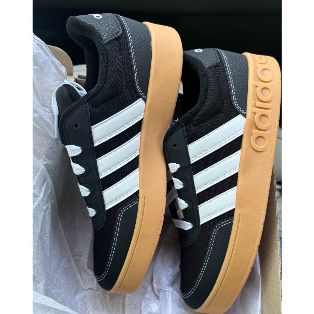 Adidas Breakbase J JR9782 Black White Gum Kids Size 5.5Y / Womens 7 New In Box